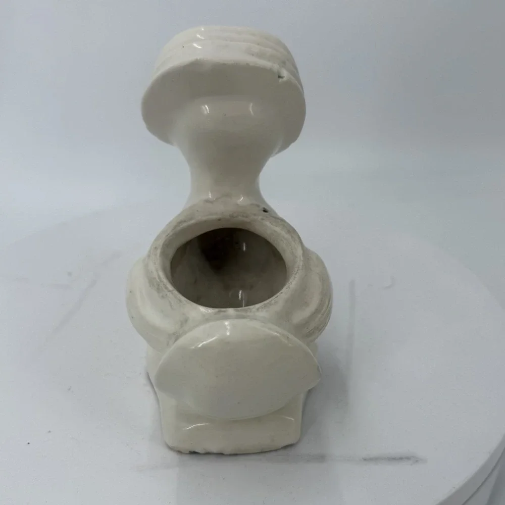 Vintage Ceramic Duck In Bonner Planter White Goose Planter Bird Pot Cottagecore